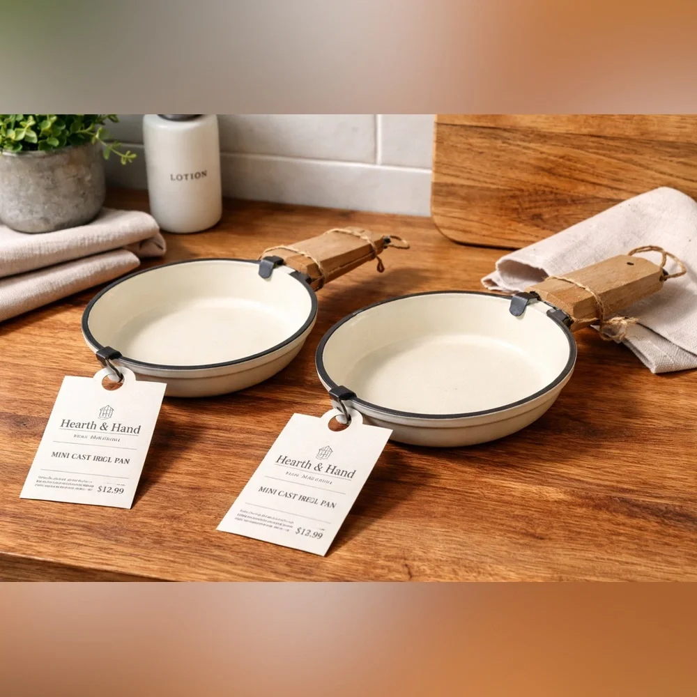 Hearth & Hand Magnolia Mini Cast Iron Skillet 6.5” Cream NWT